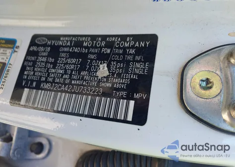 2018 Hyundai Tucson Se from USA, damaged, VIN KM8J2CA42JU733223